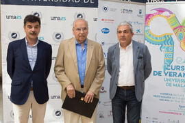 Llegada de Alfonso Guerra. Curso "Geopolítica y leyenda negra". Cursos de Verano de la Universidad de Málaga. Málaga. Julio de 2019