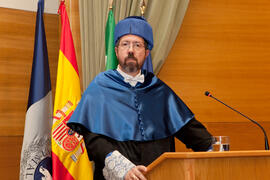 Manuel Marí Beffa en la investidura como Doctor "Honoris Causa" de D. Antonio García-Bellido por la Facultad de Ciencias de la Universidad de Málaga. Rectorado. Marzo de 2015