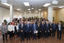 Retrato de grupo. Presentación del libro "50 años de doctores Honoris Causa por la Universidad de Málaga". Facultad de Ciencias Económicas y Empresariales. Febrero de 2024