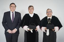 Juan Carlos Gómez Villamandos, Teodomiro López Navarrete y José Ángel Narváez Bueno. Toma de posesión del Rector de la Universidad de Málaga y su equipo de gobierno. Paraninfo. Marzo de 2024