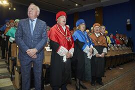 Autoridades asistentes a la toma de posesión del Rector de la Universidad de Málaga y su equipo de gobierno. Paraninfo. Marzo de 2024