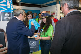 José Ángel Narváez en el estand de Deporte Universitario. Jornadas de Puertas Abiertas de la Universidad de Málaga. Complejo Polideportivo Universitario. Abril de 2018