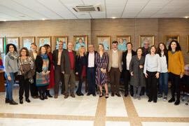 Foto familia de la reunión del Primer Plan Estratégico de la Facultad de Filosofía y Letras de la Universidad de Málaga. Campus de Teatinos. Noviembre de 2019