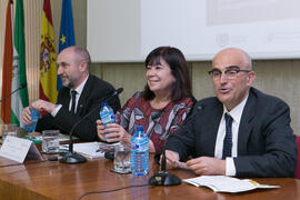 José Juan Benítez Rochel presenta a Cristina Narbona. XI Jornadas Andaluzas de Enseñanza de Economía. Facultad de Ciencias Económicas y Empresariales. Febrero de 2018